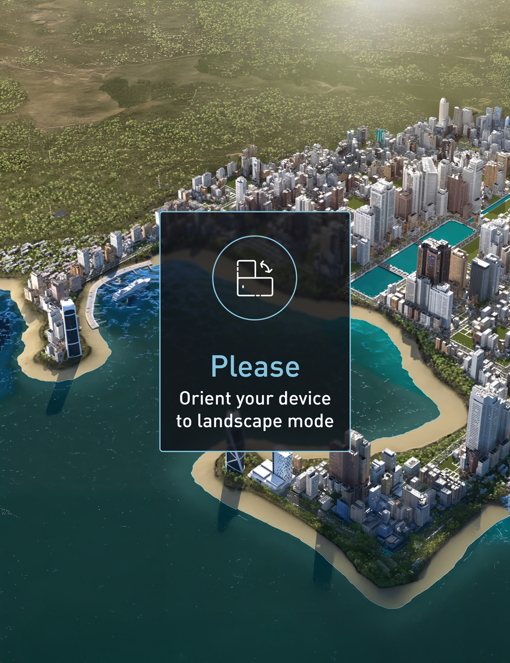 Please rotate your device to landscape mode